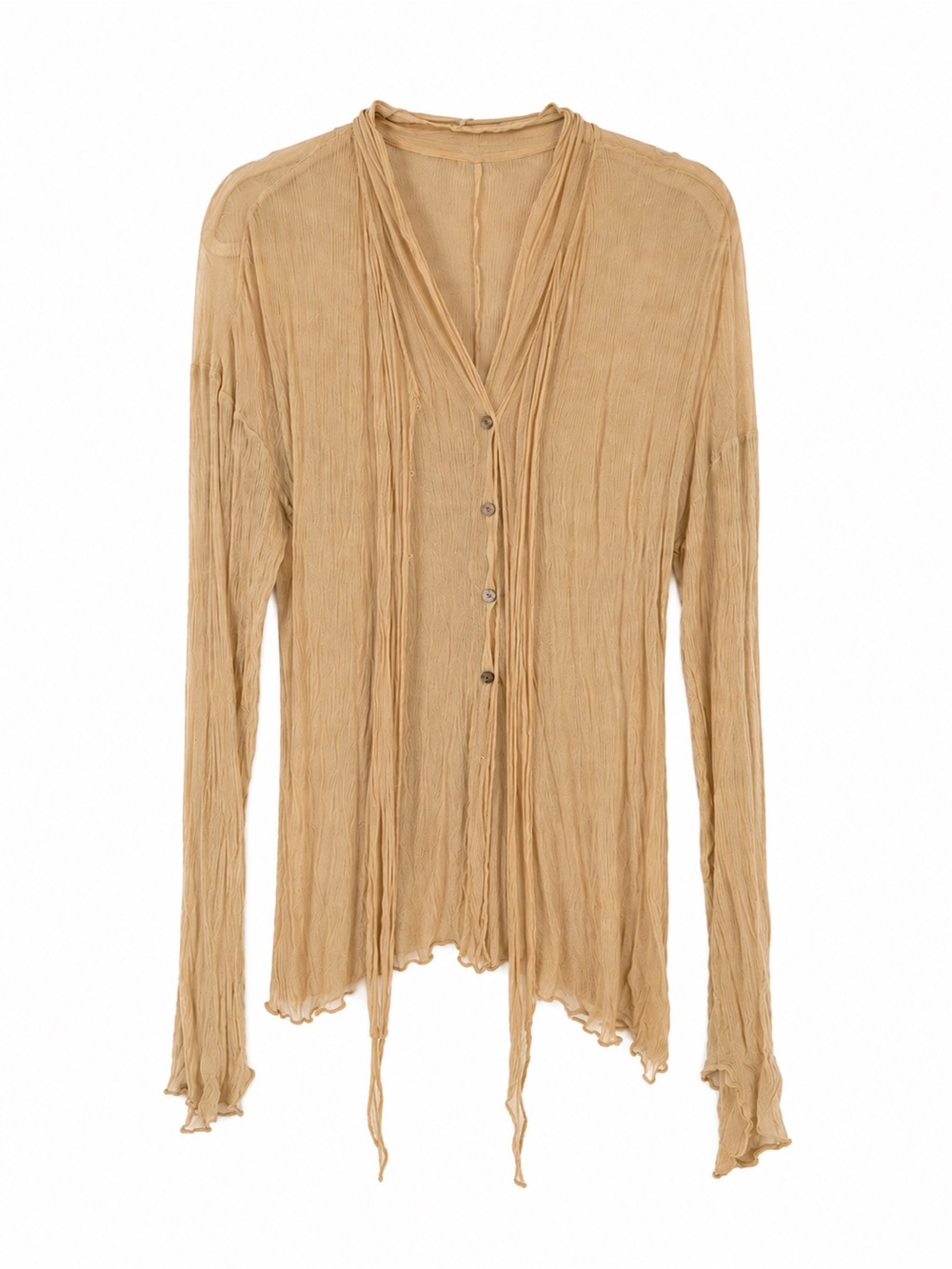 MURMUR MI Sheer Layered Cardigan | Size L | Beige